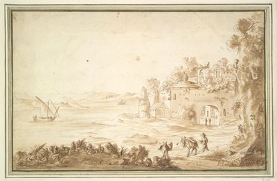 Ruins Beside a River by Unknown