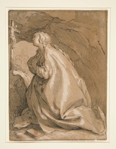 Saint Mary Magdalen in the Cave Facing Left by Unknown