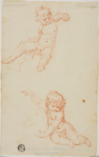 Two Seated Putti by Unknown