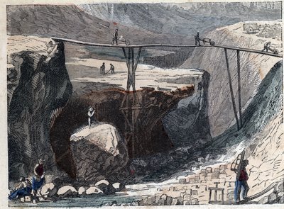 A stone quarry in the 19th century by Unknown artist