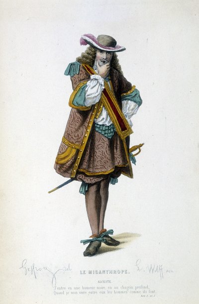 Alceste in Le misanthrope by Molière by Unknown artist