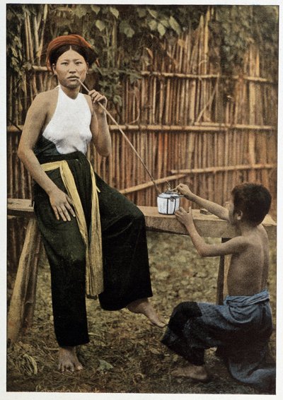 Asian woman smoking opium, circa 1898 by Unknown artist