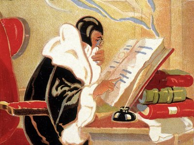 Astrologist: Nostradamus studying a book by Unknown artist