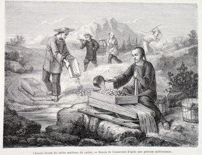 Chinese Washing Gold Sands in California by Unknown artist