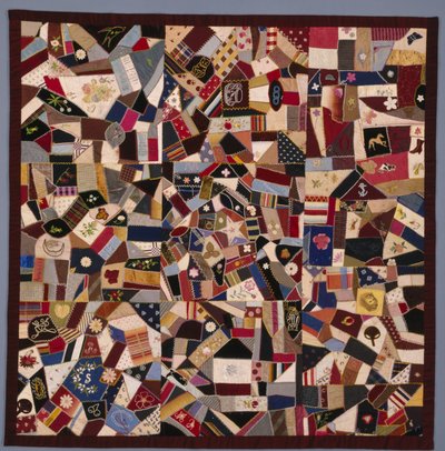 "Crazy" quilt by Unknown artist