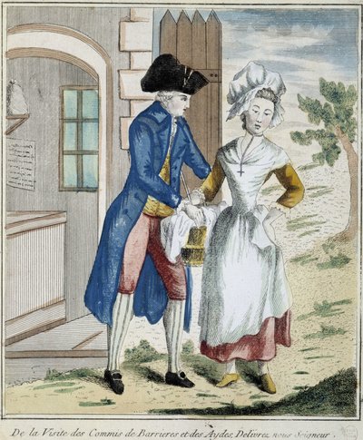Customs: Barrier Tax - Caricature around 1800 by Unknown artist
