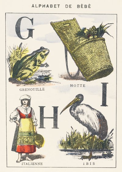 G H I: Frog, Hood, Italian, Ibis by Unknown artist
