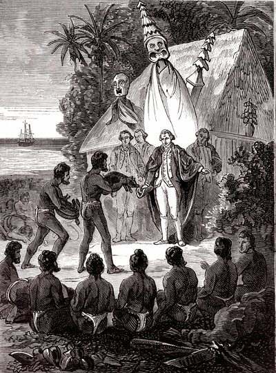 James Cook with the Island Sandwich Natives by Unknown artist