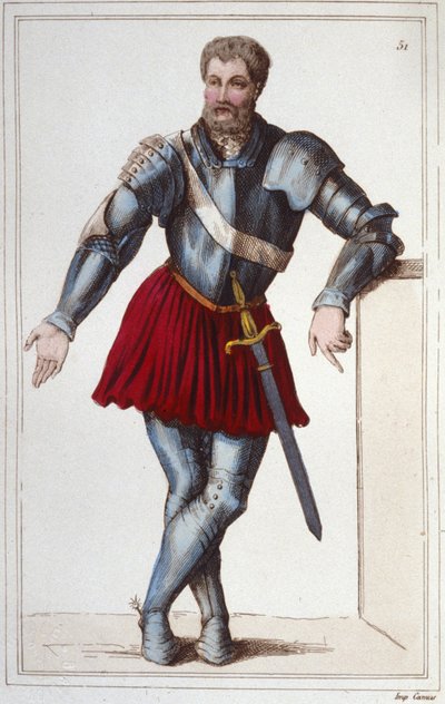 Le chevalier Bayard engraving 1830 by Unknown artist