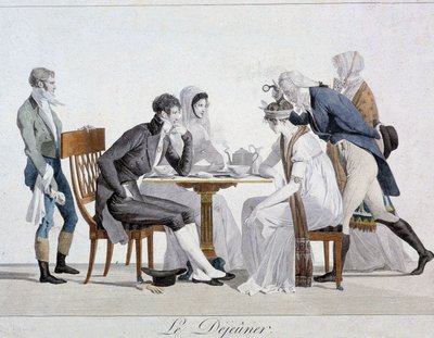 Lunch - engraving by Unknown artist