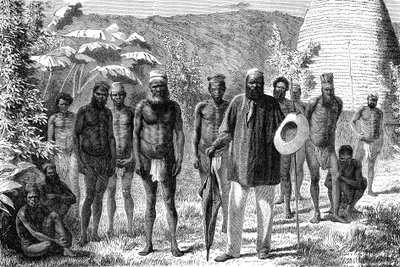 Native of New Caledonia. Engraving 1885 by Unknown artist