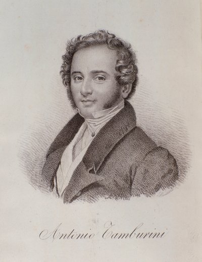 Portrait of Antonio Tamburini (engraving) by Unknown artist