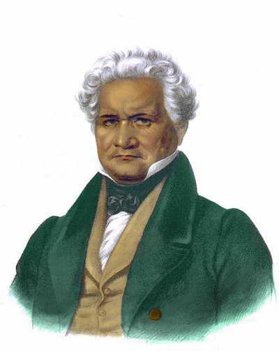 Portrait of John Ridge, engraving 1838 by Unknown artist