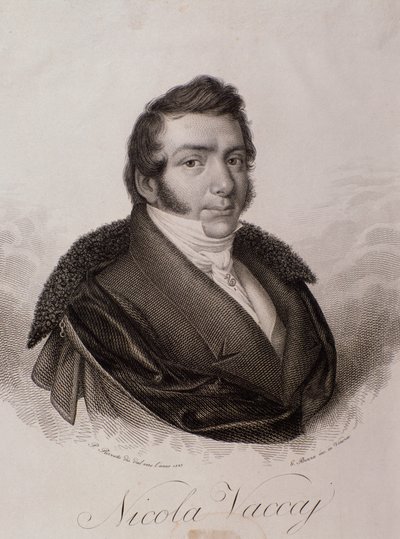 Portrait of Nicola Vaccai (engraving) by Unknown artist