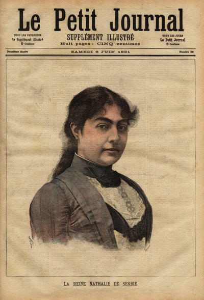Portrait of Queen Nathalie of Serbia by Unknown artist