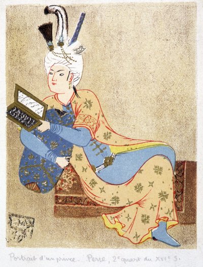 Portrait of a Persian Prince Reading by Unknown artist