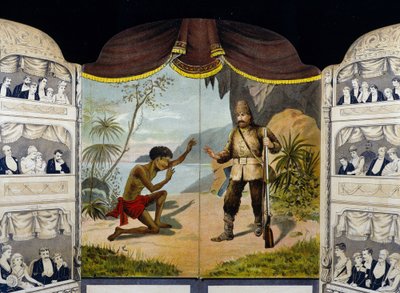 Robinson Crusoe meets Friday by Unknown artist