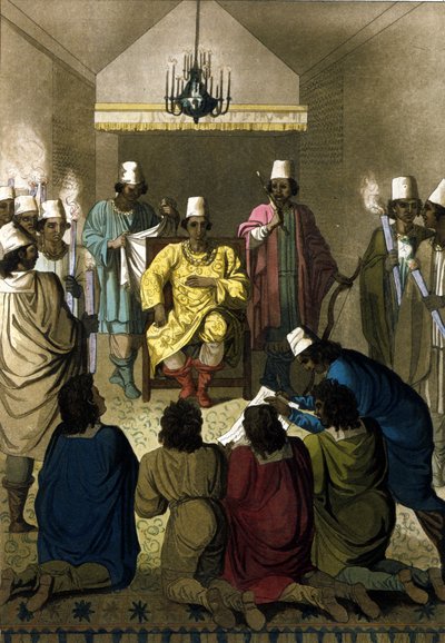 The King of Congo receives Dutch merchants by Unknown artist