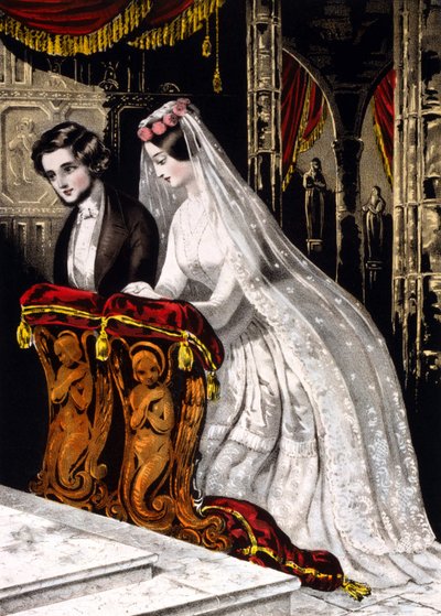 The Marriage (Religious Marriage), Chromolithography 1846 by Unknown artist
