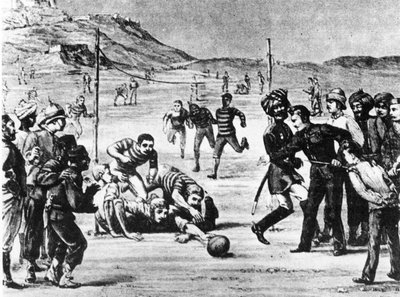 The army of India playing football by Unknown artist