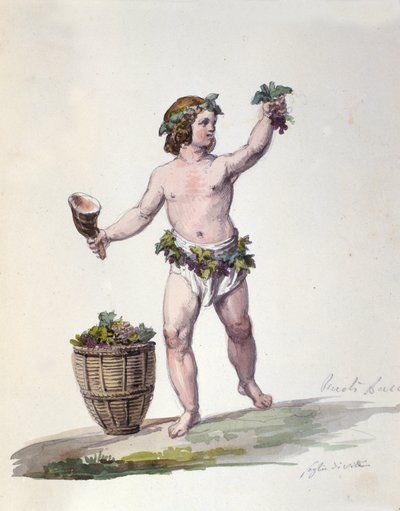 The divinity Bacchus. Engraving from 