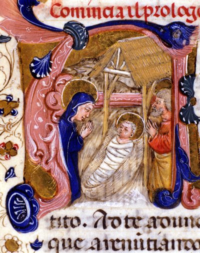 The Nativity. 15th Century Manuscript by Unknown artist