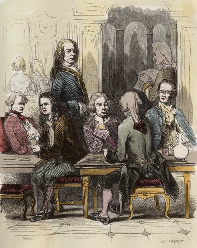 Voltaire in the Procope cafe in Paris by Unknown artist