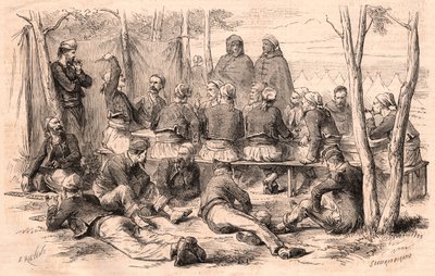 Zouave Group taking rest at Chalons camp by Unknown