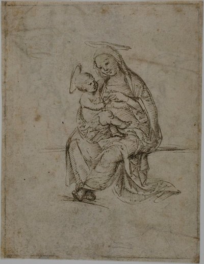 Virgin and Child (recto); Putti (verso) by Unknown Florentine