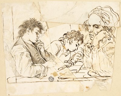 Sketches of School Boys by Unknown Italian
