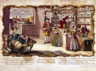 18th century engraving representing a perfumery by Unknown artist