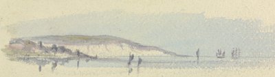 A Coastline with Ships at Sea by Unknown artist