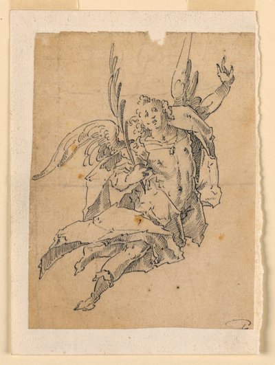A Flying Angel Carrying a Palm Branch by Unknown artist