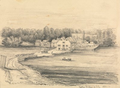 A Large Farm on a Lake by Unknown artist