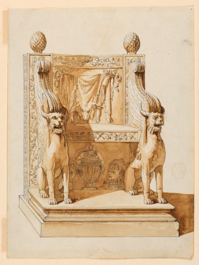 Antique Chair with Bacchic Themes by Unknown artist