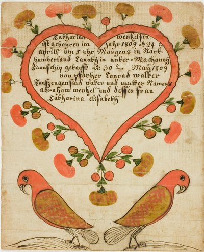 Baptismal Certificate of Catharina Wentzelsin by Unknown artist