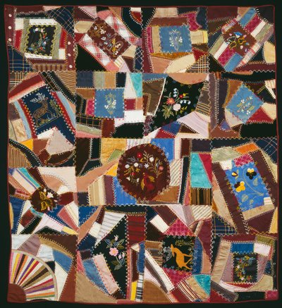 Bedcover (Crazy Quilt) by Unknown artist