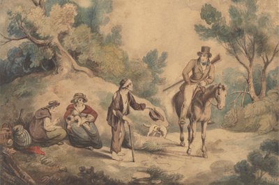 Beggars and Horseman by Unknown artist