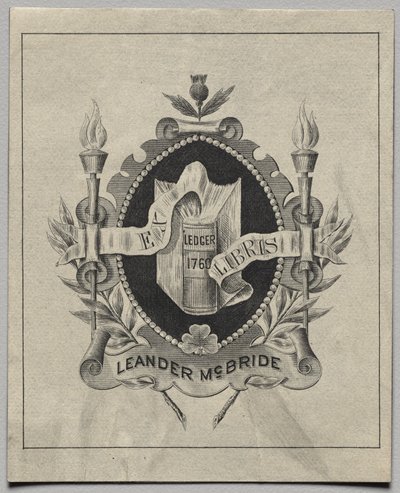 Bookplate: Leander McBride by Unknown artist