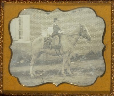 Boy in Hat on Horse by Unknown artist