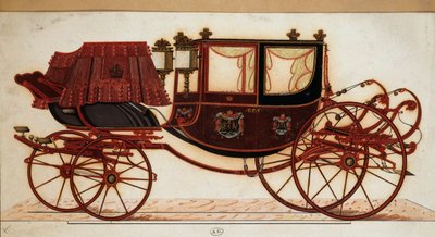 Carriage - engraving by Unknown artist