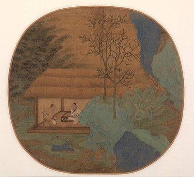 Conversation in a Thatched Hut by Unknown artist