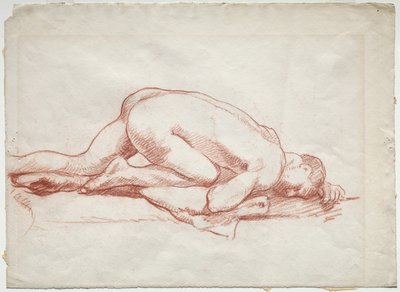 Crouching Male Nude by Unknown artist