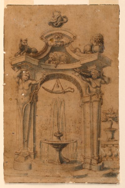 Design for a Garden Fountain by Unknown artist