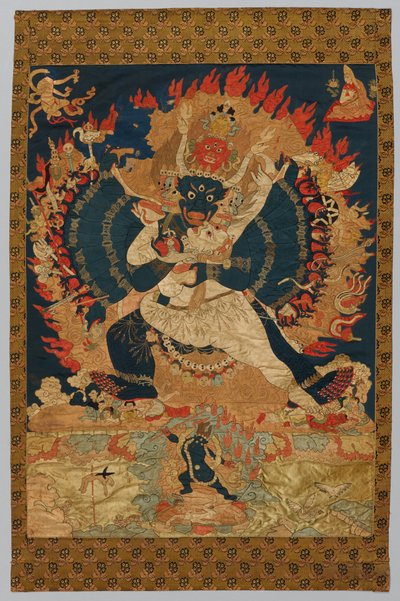 Embroidery: Yama and Consort by Unknown artist