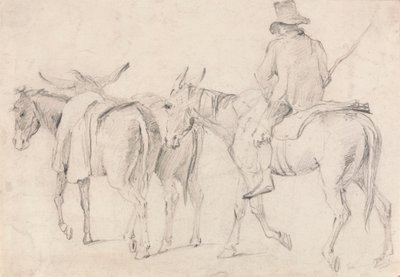 Farmer with Mules by Unknown artist