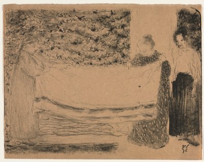 Folding the Linen by Unknown artist