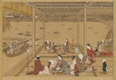 Gaiety in a Riverside Tea-house by Unknown artist