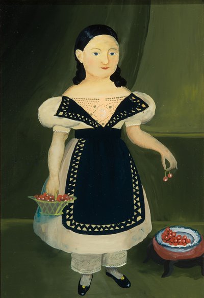 Girl with Cherries by Unknown artist