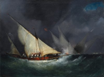 Greek Pirates Attacking a Turkish Vessel by Unknown artist